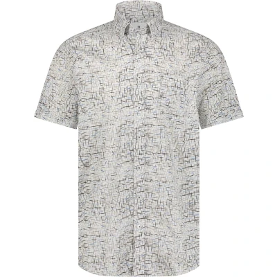 Afbeelding van State Of Art Short Sleeve Overhemd Print Grijs maat M Heren met Regular fit Pasvorm Katoen