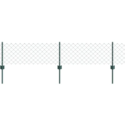 Afbeelding van vidaXL Kettinglinkomheining met 10 U Posts Groen 0.4x10 m Staal