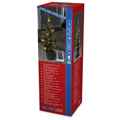 Afbeelding van Kunstkerstboom met versiering 45 centimeter (10 LEDs, Dennenappels, Timer, Binnen/Buiten)