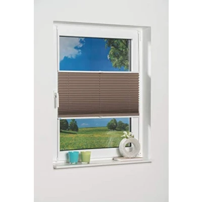 Afbeelding van K home Klemmfix geplooide Palma Mokka 110 x 130 cm +++++blackout +++