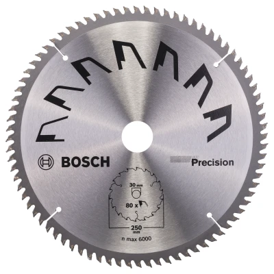 Afbeelding van Bosch Accessories Precision 2609256882 Hardmetaal cirkelzaagblad 250 x 30 mm Aantal tanden: 80 1 stuk(s)