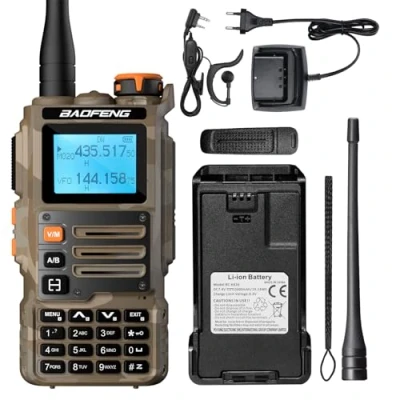 Afbeelding van BAOFENG K63 6 W walkietalkie, draagbare tri band amateurradio, UHF/VHF/1,25 m, AM/FM, 2600 mAh batterij, 999 kanalen, draadloze frequentiekopie, omgekeerde repeaterfrequentie, woestijncamouflage