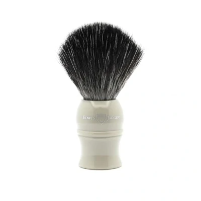 Afbeelding van Edwin Jagger 1EJ339SYN Klassieke zwarte synthetische vezel, milieuvriendelijke veganistische exfoliërende scheerkwast voor scheerschuim of scheerzeep mannen en vrouwen (grijs)
