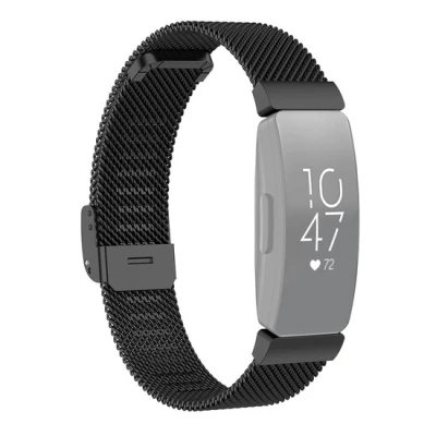 Afbeelding van Fitbit Inspire Milanese bandje met gesp Maat: Large Zwart