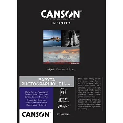 Afbeelding van Canson Infinity Baryta Photo II fotopapier, 12,7 x 17,8 cm, 25 vellen, 310 g