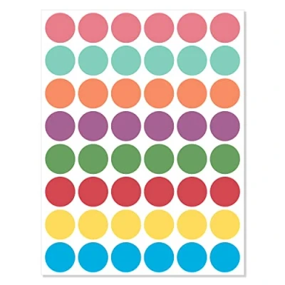 Afbeelding van 480 Stuks Kleurcoderingsetiketten Ronde Stickers Zelfklevende Kleine Bewegende (10 Vellen)