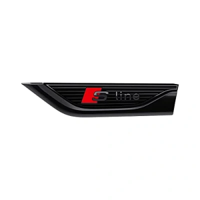 Afbeelding van Audi 8W6071807G Plaquette S Line, Links, Element Spatbord, zwart