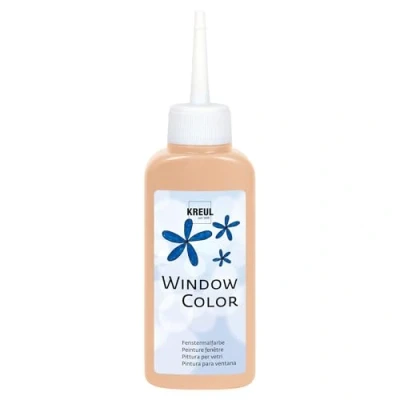 Afbeelding van KREUL 42733 Window Color perzikroze 80 ml, raamverf op waterbasis met gestructureerd oppervlak, voor glas, spiegels, tegels en andere gladde oppervlakken