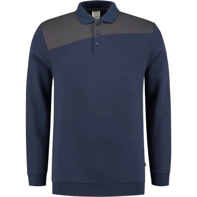 Afbeelding van Tricorp 302004 Polosweater Bicolor Naden Inkt/Donkergrijs