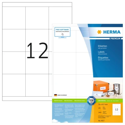 Afbeelding van HERMA 4617 Wit Zelfklevend printerlabel printeretiket