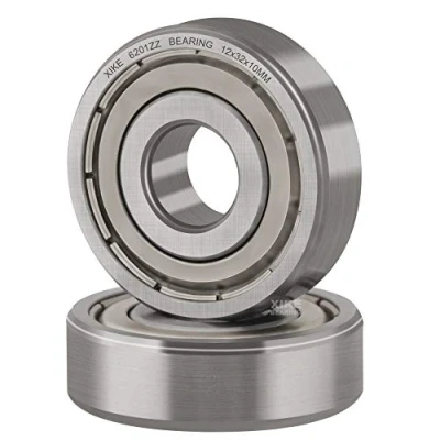 Afbeelding van XiKe 2 Stuks 6201ZZ Afgedicht Kogellager 12x32x10mm Chroomstaal/Voorgesmeerd/Metalen Afdichtingen, 6201 2Z Groefkogellagers
