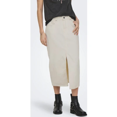 Afbeelding van ONLY Onlbianca REA NOOS Jeansrok, Dames, Maat: XS, Ecru