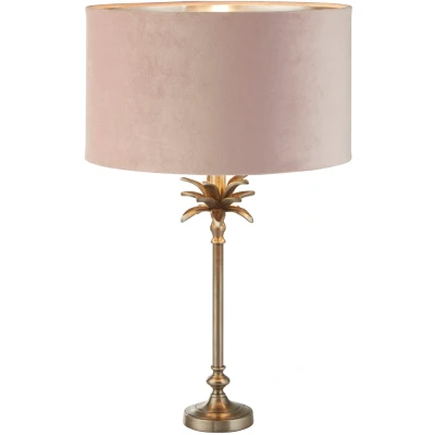 Afbeelding van Searchlight Tafellamp Palm goud met roze kap EU81210PI
