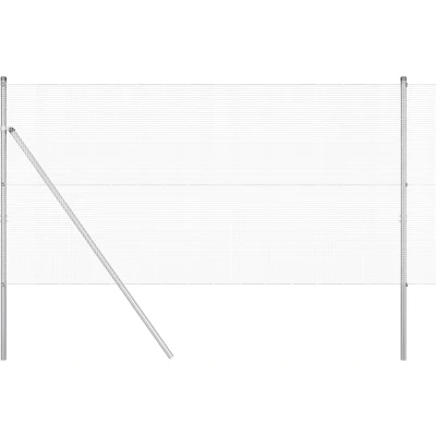 Afbeelding van vidaXL Gelaste Draadhek met 7 Palen 1.4x10 m Gegalfaniseerd Staal