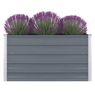 Afbeelding van Plantenbak verhoogd 100x100x45 cm gegalvaniseerd staal grijs