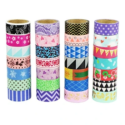 Afbeelding van UOOOM Multi Pattern Beautiful Washi Tape Afplakband Decoratieve Kleurrijke Plakbanden DIY Scrapbook Decoratie (10 x patronen)