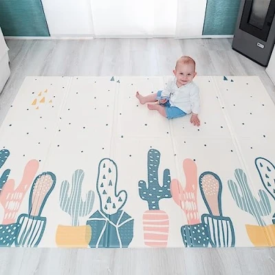 Afbeelding van BB COOL Speelmat babytapijt speeltapijt opvouwbare en omkeerbare kruipmat niet vloer antislip aan beide draagbaar waterdicht voor binnen of buiten waterafstotend Vloerkleed kinderen 147x 197 x 1 cm