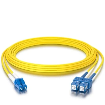 Afbeelding van Fiber Patch Cable LC to SC OS2 10Gb/Gigabit Singlemode Jumper Duplex 9/125 LSZH Optic Cord, Yellow, 10 Meter(33ft)