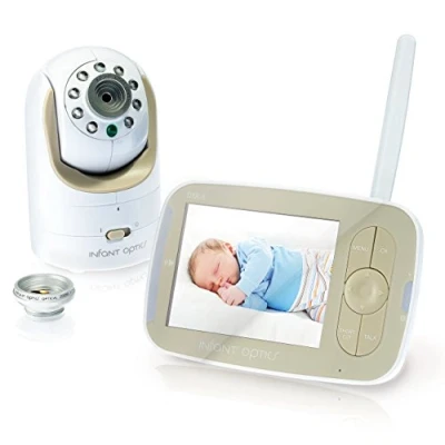 Afbeelding van DXR 8 kleurenvideobabymonitor met verwisselbare optische lens in wit beige van Infant Optics