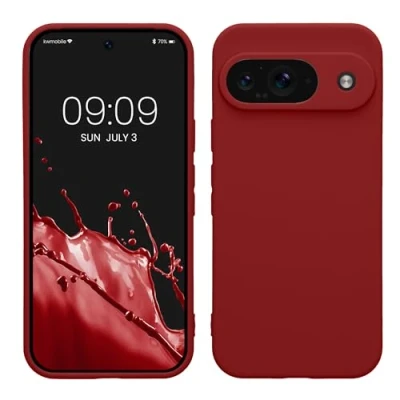 Afbeelding van kwmobile telefoonhoesje geschikt voor Google Pixel 9 Hoesje smartphone Precisie camera uitsnede In rabarber rood
