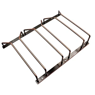 Afbeelding van Abcsea 1 stuk wijnglazen rek onder kast, wijnglasrek koper, glasglasrek, wijnglashouder, beker wijnrek met schroeven, 22 cm 3 rijen