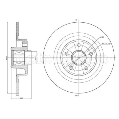Afbeelding van Remschijf METELLI 23 1396