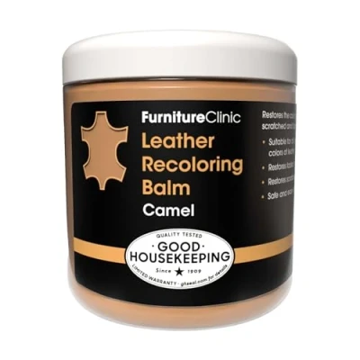 Afbeelding van Leer Balsem Kleur : Khaki / Camel Herstel en Beschermen van Versleten Lederwaar Leather Re Colouring Balm Colour Restorer for Sofas, Repair Faded &amp; Scratched Upholstery, Car Seats, Shoes and Clothing