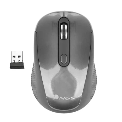 Afbeelding van NGS HAZE 2.4GHz draadloze, optische muis, USB muis voor desktop of laptop met 3 stille en metallic scrollwiel, 800/1600dpi, grijs