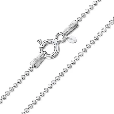 Afbeelding van Amberta Sieraden Echt 925 Sterling Zilver Keten Kogelketting Halskettingen Collier voor Vrouwen en Man Unisex Lengte: 70cm