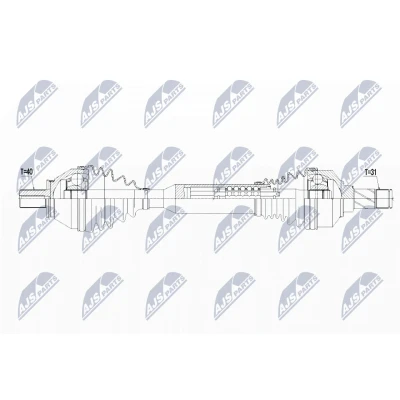 Afbeelding van NTY NPW VV 103 Aandrijfas Vooras links 580mm VOLVO: XC60 I (156) 2.0 D3 / D4, D3, 2.4, 2.4 D5 AWD, D5, D D4 2008 2017