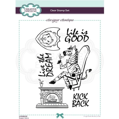 Afbeelding van Creative Expressions Clear stamp Zebra A5 Set van 6 stempels
