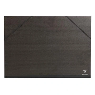 Afbeelding van Clairefontaine 44700C Tekenmap Kraft Verge met elastiek achterkant 30 mm, DIN A4, binnen: 24 x 32 cm, buiten: 26 33 zwart