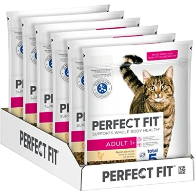 Afbeelding van PERFECT FIT Droogvoer voor volwassen katten vanaf 1 jaar kip, 750 g (6 zakjes)
