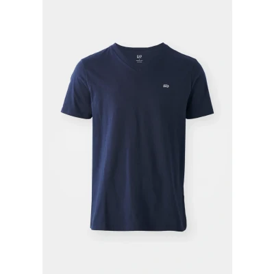 Afbeelding van GAP Everyday Micro LOGO VEE Tshirt basic, Heren, Maat: Medium, Tapestry navy