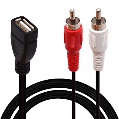 Afbeelding van Tomost USB naar RCA kabel, A 2.0 Vrouwelijk 2 Mannelijke Jack Y Splitter Audio Video AV Composiet Adapter Kabel (1,5 Meter)