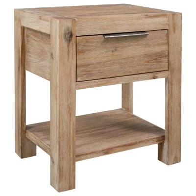 Afbeelding van Nachtkastje met lade 40x30x48 cm massief acaciahout
