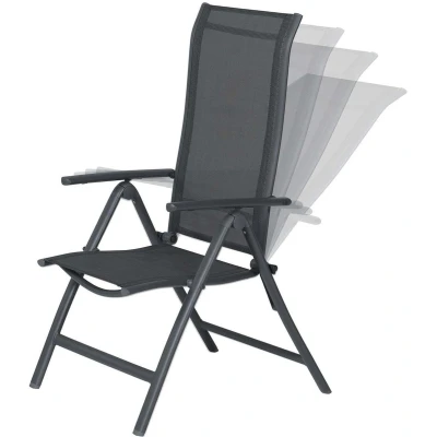 Afbeelding van Garden Impressions Limone verstelbare stoel carbon black/ antraciet Majorr