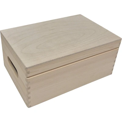 Afbeelding van Houten opbergkist met klepdeksel 30cm x 20cm 13,5cm