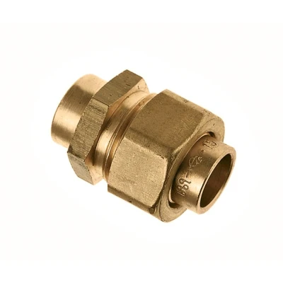 Afbeelding van Bonfix Messing 3 delige rechte koppeling 42x42mm