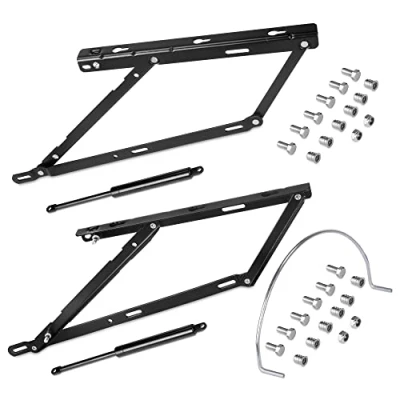 Afbeelding van Emuca Set van hefmechanismen voor canapé bedden, Voorste systeem 135 cm, Zwart, Staal