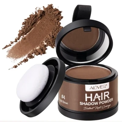 Afbeelding van Strooihaar lichtbruin, 4 g aanzetpoeder, haardikker haar, concealer voor haarverdichting, vrouwen en mannen, wind waterdicht, om de aanzet te camoufleren (lichtbruin)