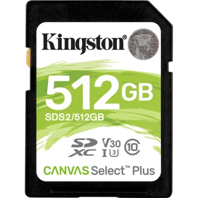 Afbeelding van Kingston Canvas Select Plus Flashgeheugenkaart 512 GB Video Class V30 / UHS I U3 Class10 SDXC