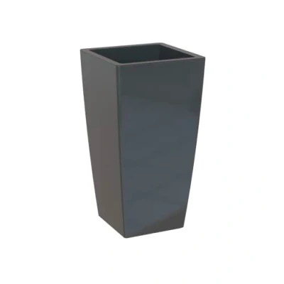 Afbeelding van Artevasi Pisa Pot, Vierkante Bloempot Met Inzetstuk, Binnen of Buiten, 60cm hoog, Antraciet