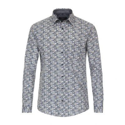 Afbeelding van Casa Moda Overhemd Multicolour Planten maat M Heren Overhemden Casual Print met Regular fit Pasvorm Katoen