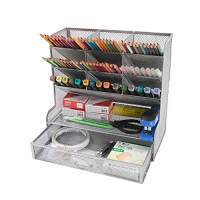 Afbeelding van Desk Organizer Multifunctionele Desktop Briefpapier Pennenhouder Box voor Home Office School Supply Opbergrek