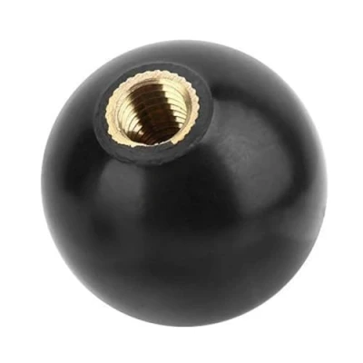 Afbeelding van Kogelhendelknop, 5 stuks. M10 * 35 ronde kogel bakeliet handmatige hefboom schroefdraadboring hantering koperen kern zwart voor toepassing gereedschapsmachines