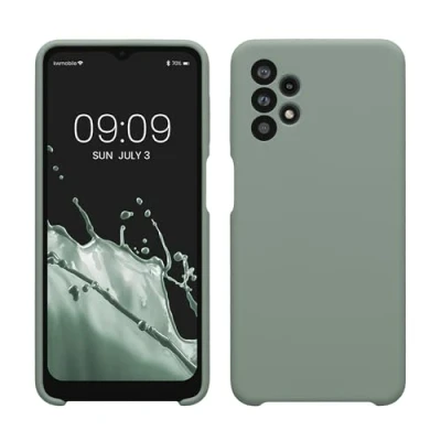 Afbeelding van kwmobile telefoonhoesje geschikt voor Samsung Galaxy A32 5G Hoesje met siliconen coating Smartphone case in Regenwashed groen