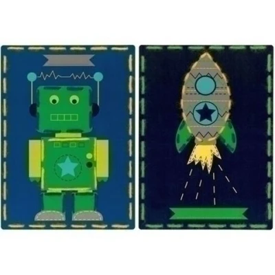 Afbeelding van Borduurkaarten Robot en raket 2 st 0157038
