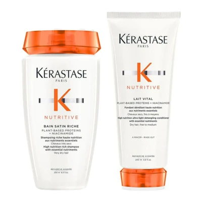 Afbeelding van Kerastase Nutritive Bain Satin Riche 250ml + Lait Vital 200ml bundel/set/pakket