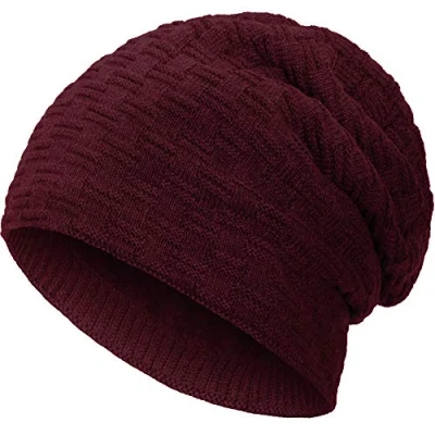 Afbeelding van Compagnose warm gevoerde wintermuts beanie gebreide muts herenmuts damesmuts one size fits all, Kleur:Zwart
